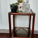 Rattan shelf and smoked glass 1970