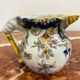 Small antique jug in faience from Les Sables d'Olonne, hand-painted.