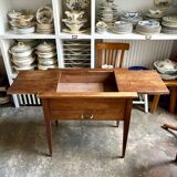 Craft furniture with 2 drawers, solid wood table.