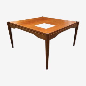 Scandinavian coffee table teak and tiling 60s