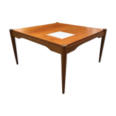 Table basse scandinave teck et carrelage années 60