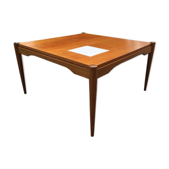 Scandinavian coffee table teak and tiling 60s