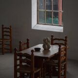 Set of 6 modern French brutalist chairs, in the style of Charles Dudouyt, made in the 1960s.