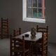 Set of 6 modern French brutalist chairs, in the style of Charles Dudouyt, made in the 1960s.