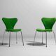 4 chaises papillon Fritz Hansen en tissu vert, années 1980