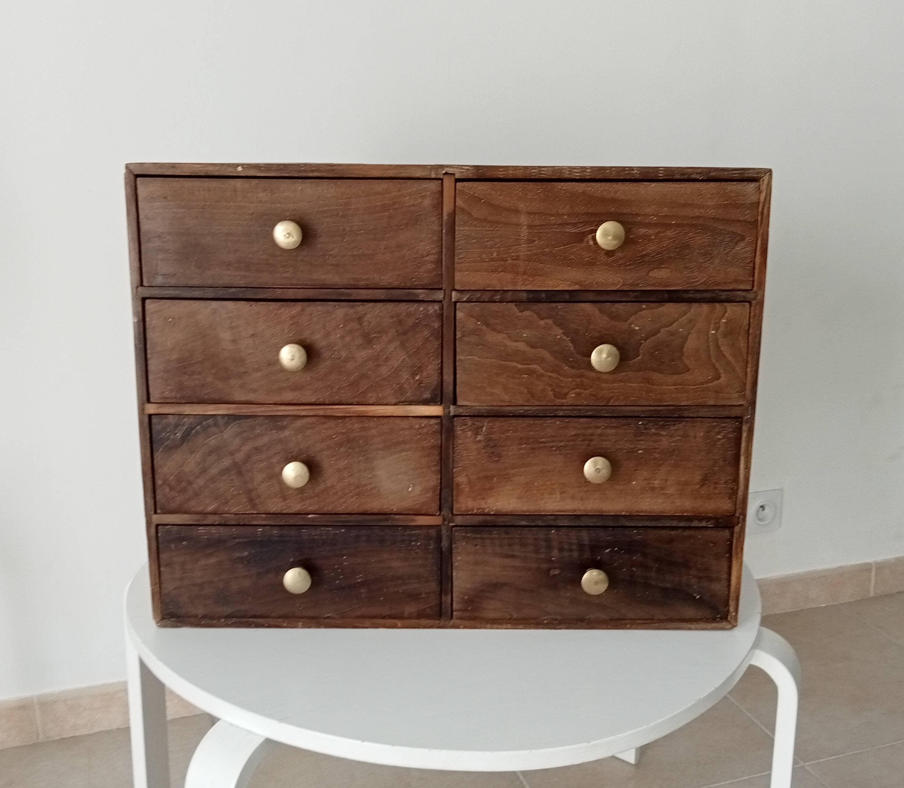 Meuble d'horloger niche a tiroirs années 30/40