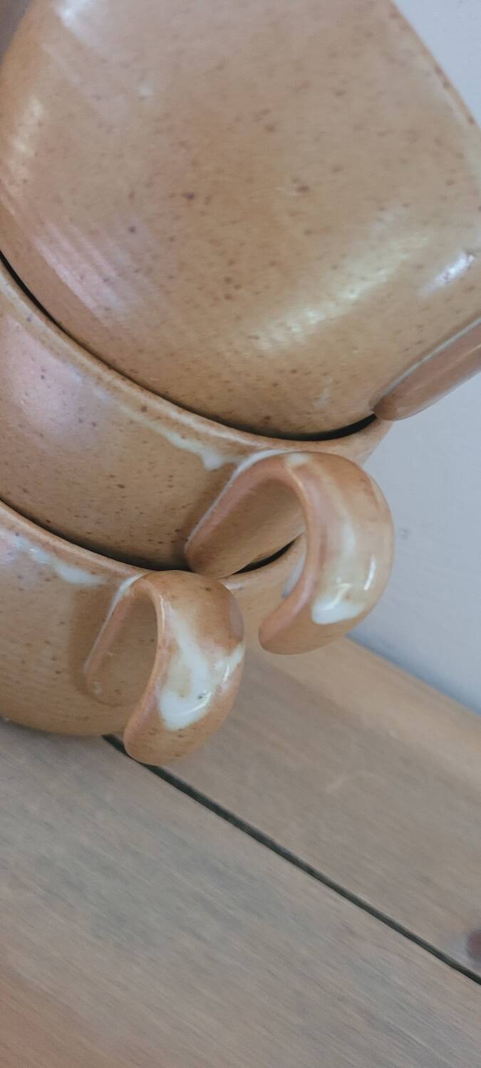 Set of 6 stoneware cups from France