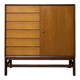 High buffet multifunctional furniture Scandinavian vintage teak from the 1960s.