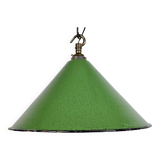 Industrial British Green Enamel Factory Pendant Lamp, 1950s