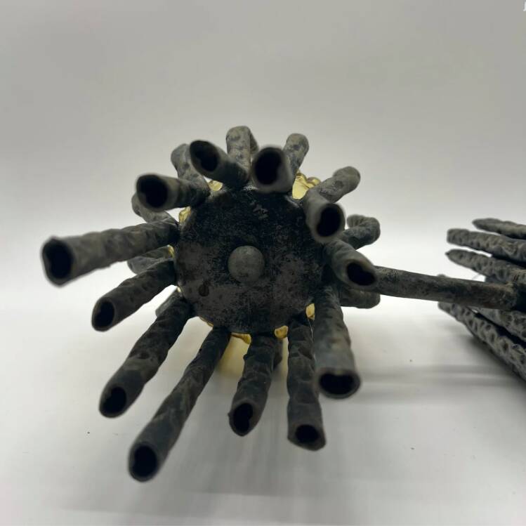 Pair of brutalist wall lights by Marcello Fantoni, 1960s