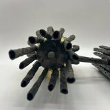 Pair of brutalist wall lights by Marcello Fantoni, 1960s