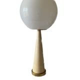 Conic parchment and brass table lamp, France 1960