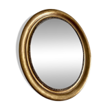 Large antique oval gilded mirror – Louis-Philippe period (circa 1840-1860)