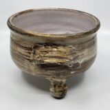Jacques Pouchain tripod pocket emptier, Dieulefit workshop, French ceramics 1960