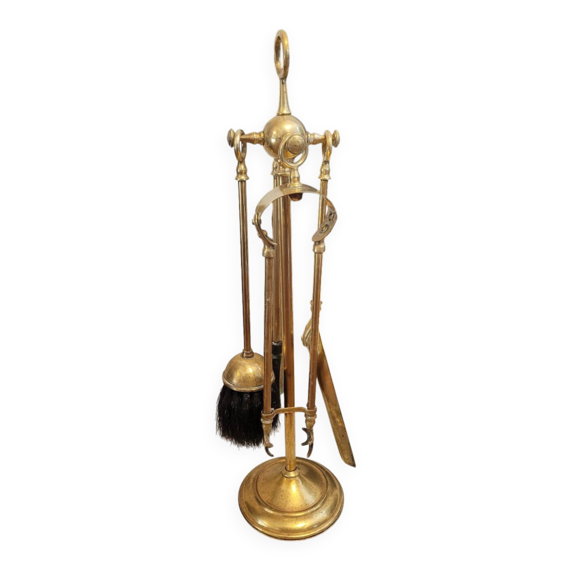 Gilded bronze fireplace tool set 1900