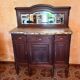 Buffet Art déco en bois, miroir et marbre