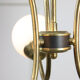 Italian Mid-century Brass and Opaline Glass Chandelier
