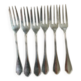 6 silver metal cake forks Ravinet d'enfert