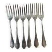 6 fourchette à gâteau en métal argenté Ravinet d’enfert