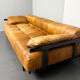 DS 80 daybed, patchwork sofa with armrests in cognac leather by De Sede, Switzerland, 1980s