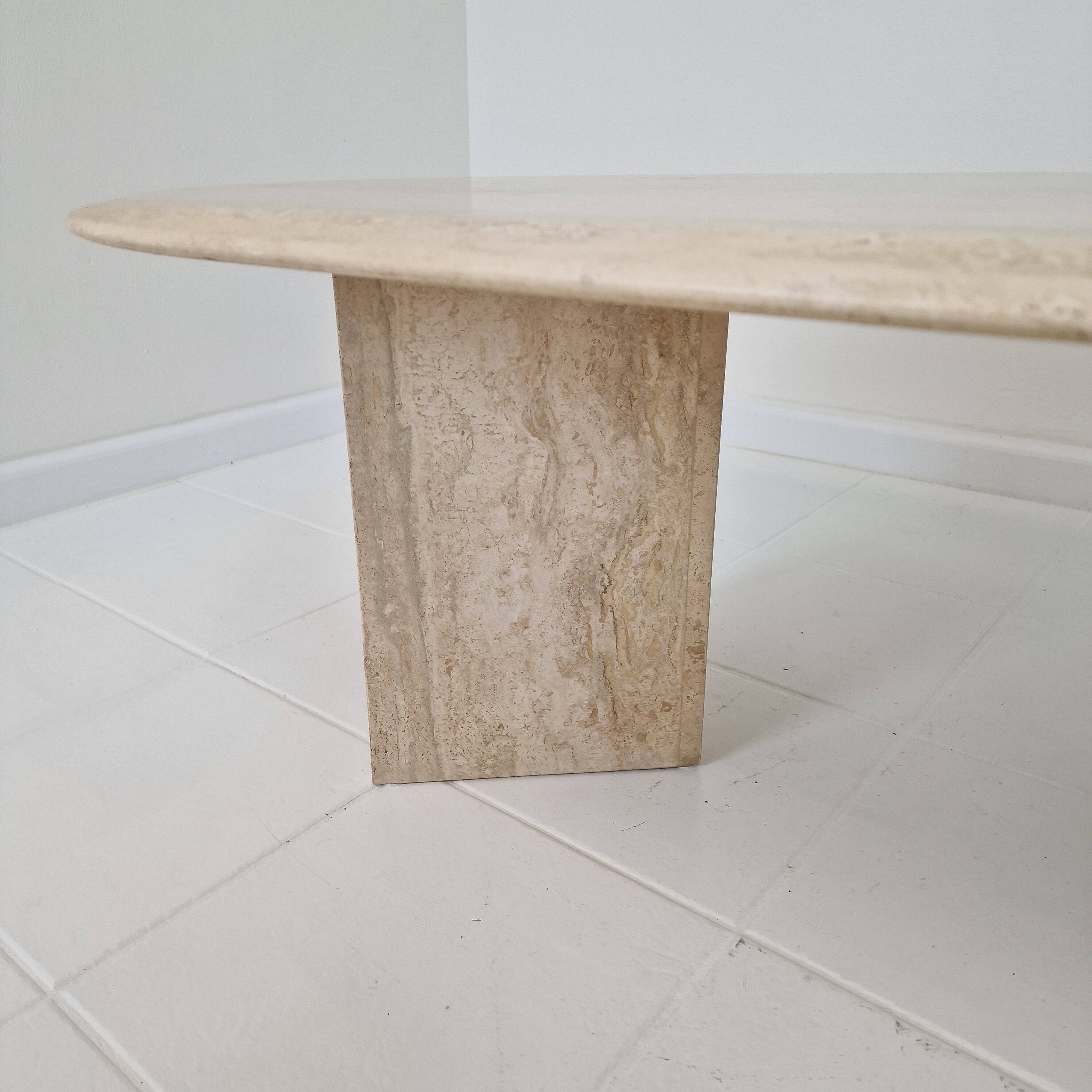 Travertine Coffee or Side Table, Italy 1980s