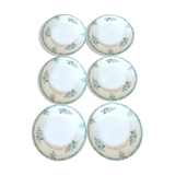 6 flat plates saint Amand tone green series 4003