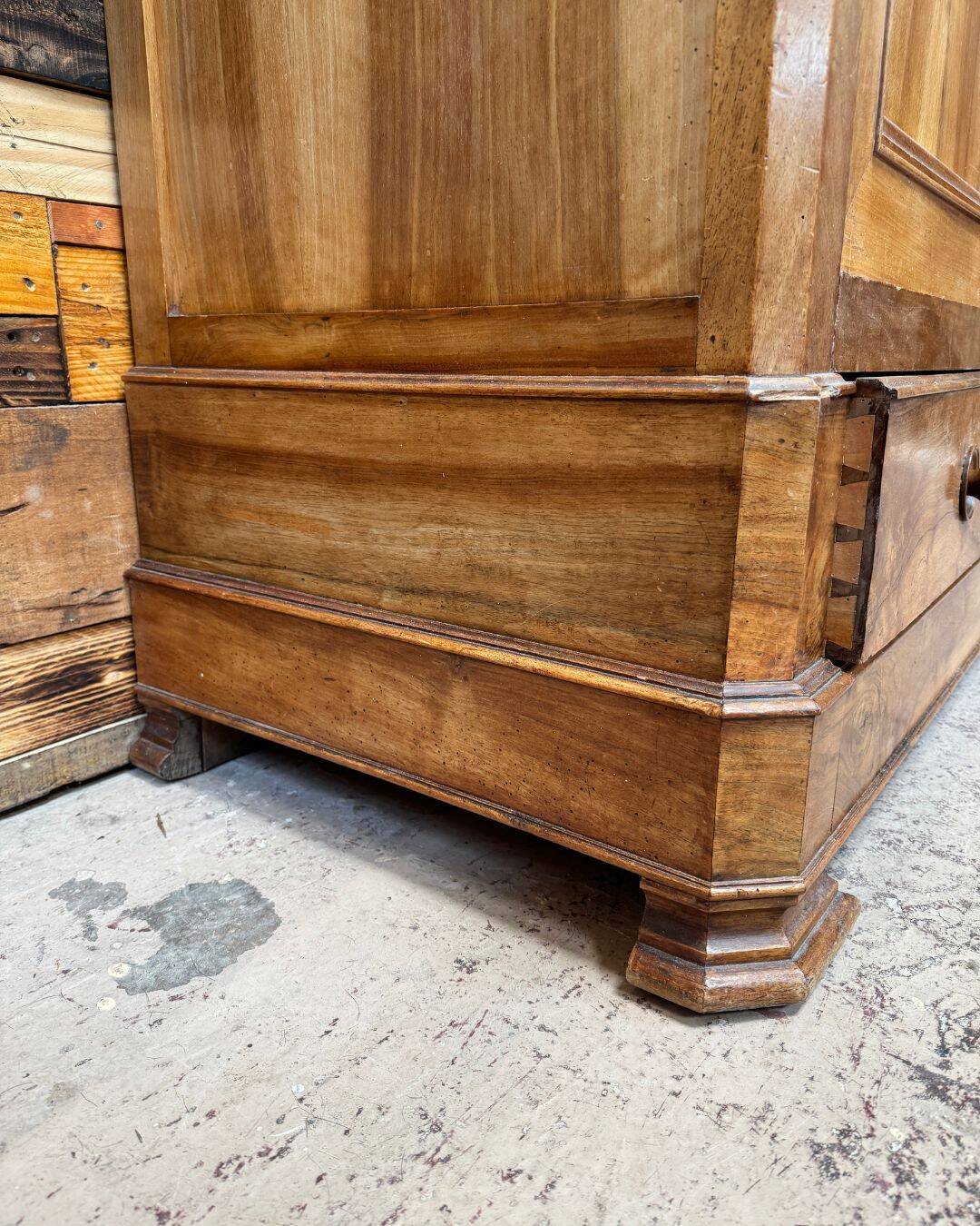 19th-century walnut wardrobe