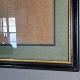 Frame Napoleon III lacquered wood black / gold 65,5x54,5 foliage 61x50 cm + SB glass
