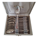Set of 12 silver-plated coffee or dessert spoons from the E brand