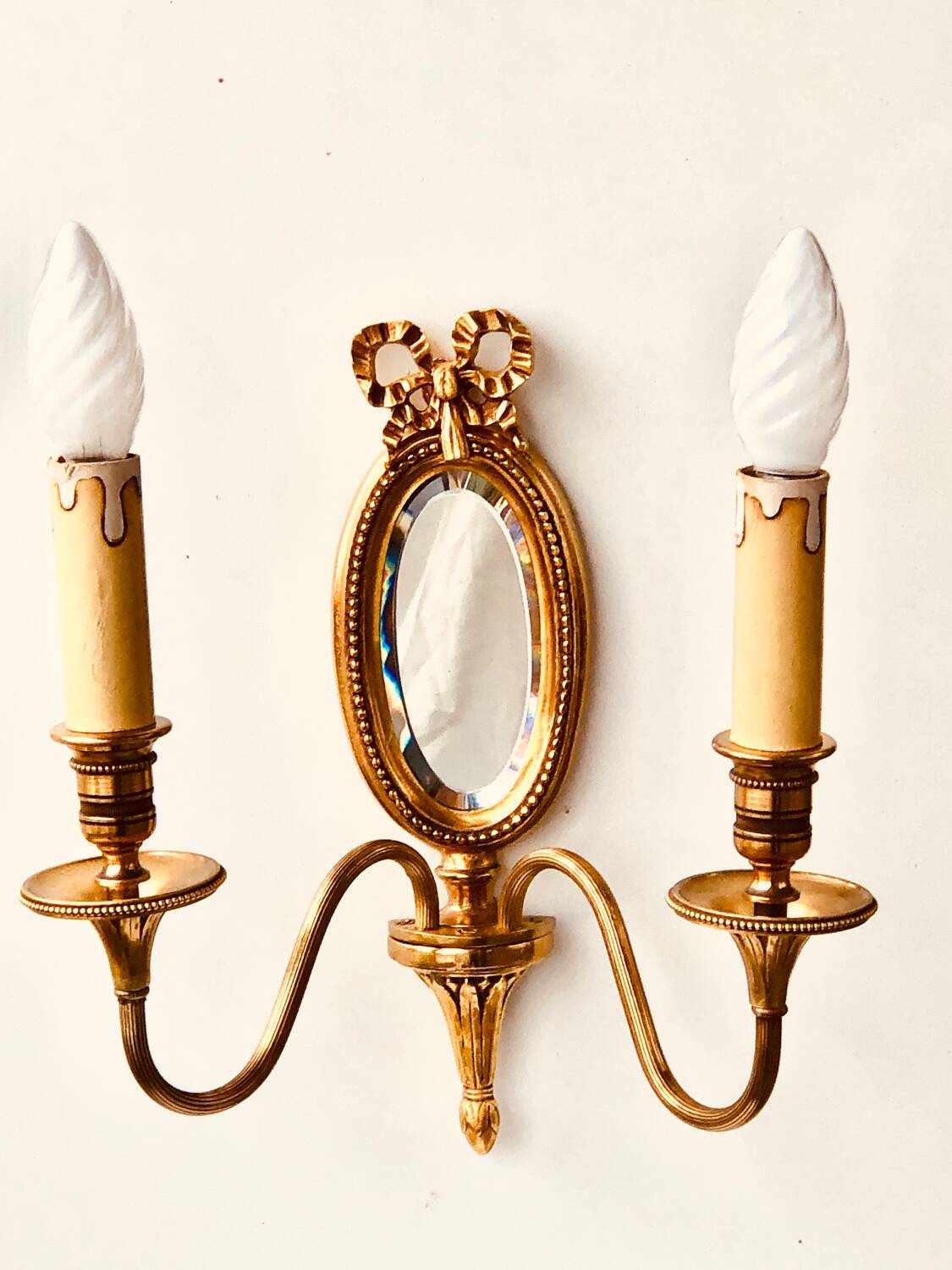 Louis XVI Wall Lamp Lucien Gau Mirror