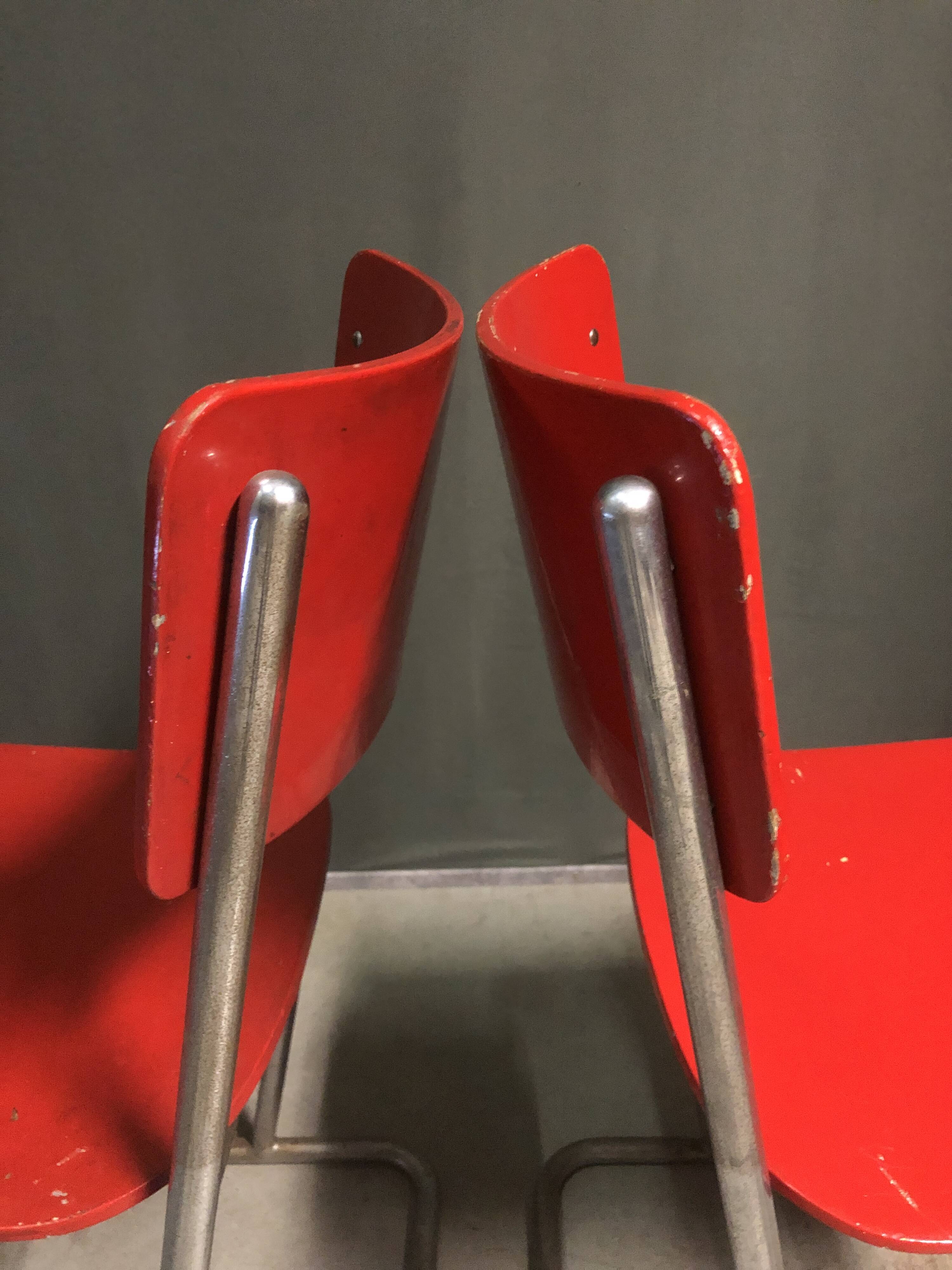 Rare set of dutch tubular side chairs.