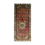 Traditional Rust Wool Area Rug Handmade Oriental Design Carpet- 94x240cm
