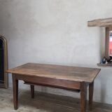 Solid walnut kneading table old XIX°