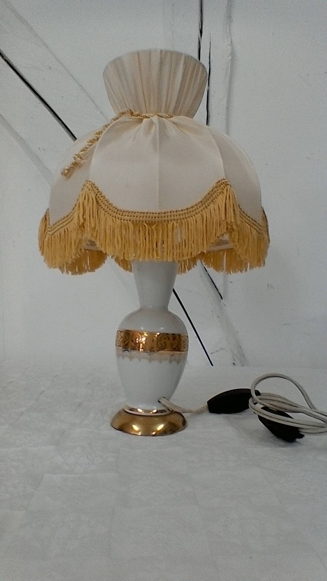 Porcelain bedside lamp, vintage.