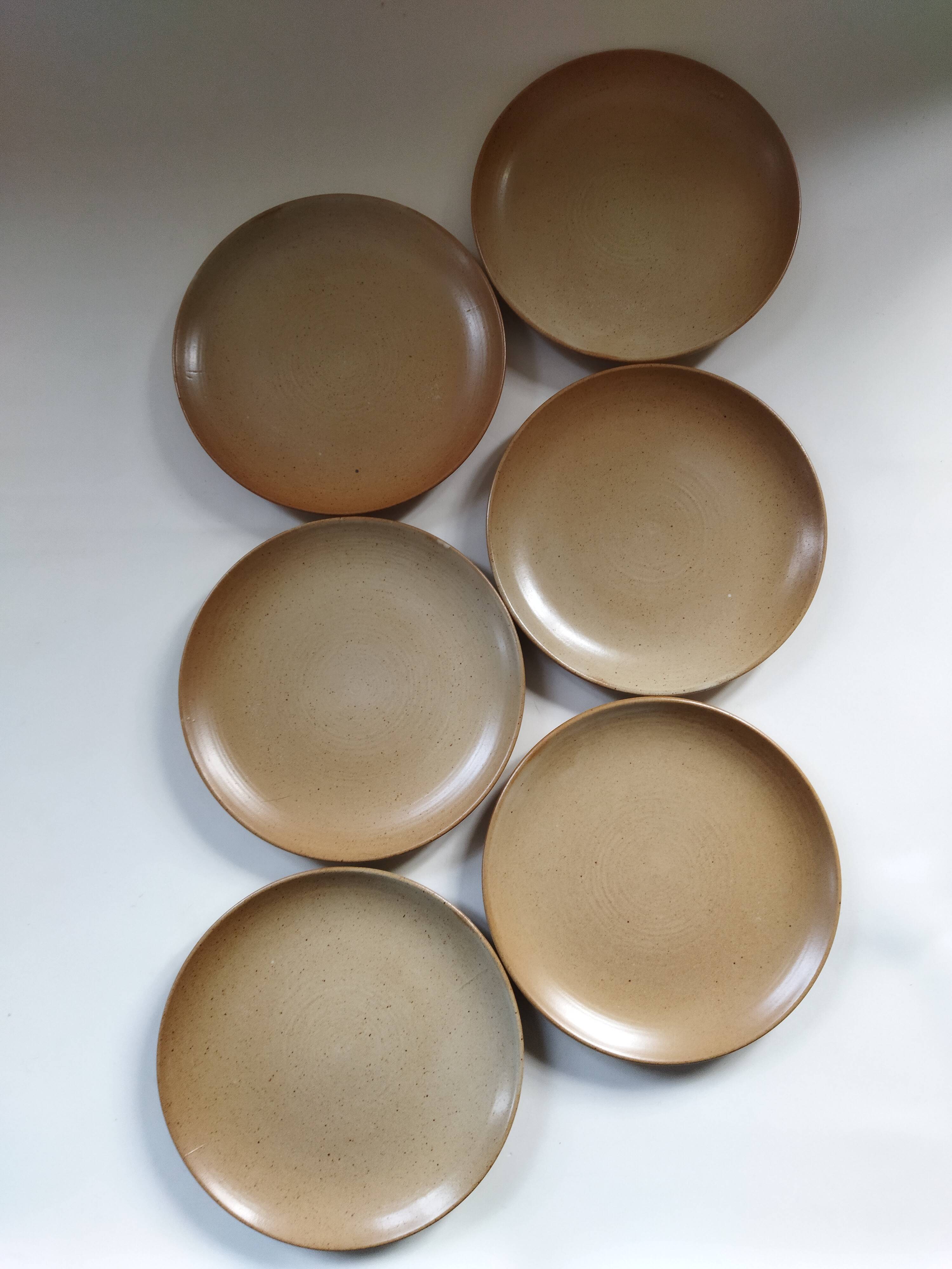 6 Grès Village CNP dessert plates