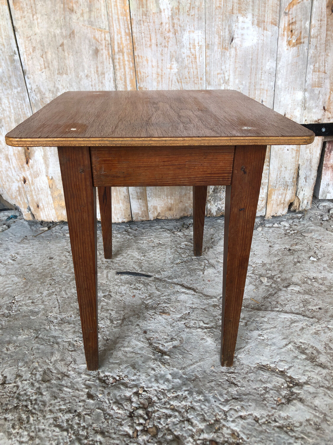 Table School Wood Feet Compass Vintage #A255