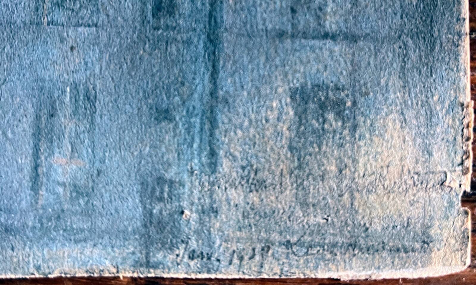 Pastel on paper circa 1900 Post-Impressionist Train Station and Train signed