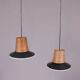 1950s set of 2 hanging lamps wicker/black metal/glass