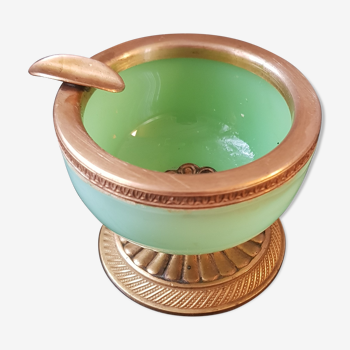 green opaline ashtray