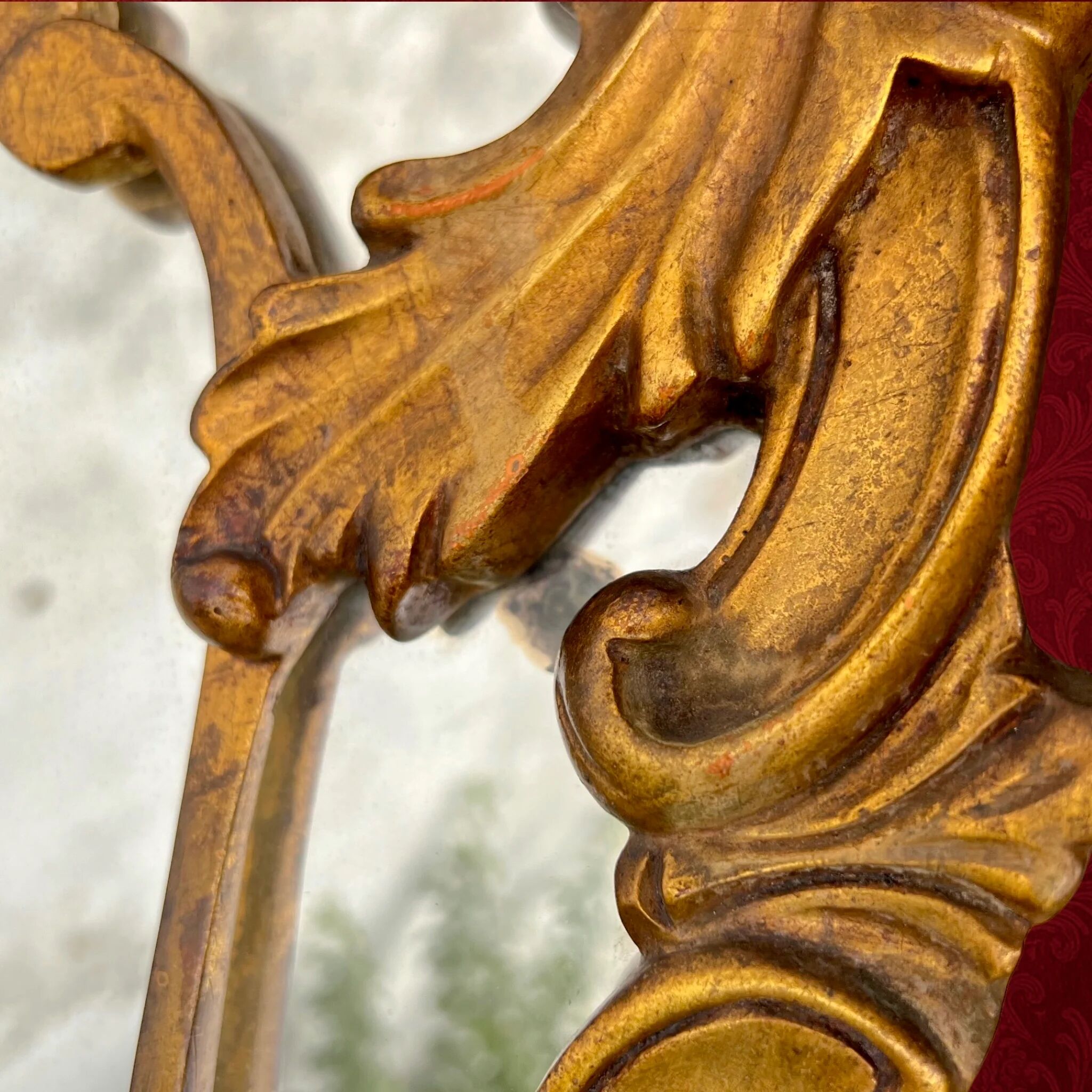 Golden wall mirror with a rococo Louis XV style – 1950s-60s