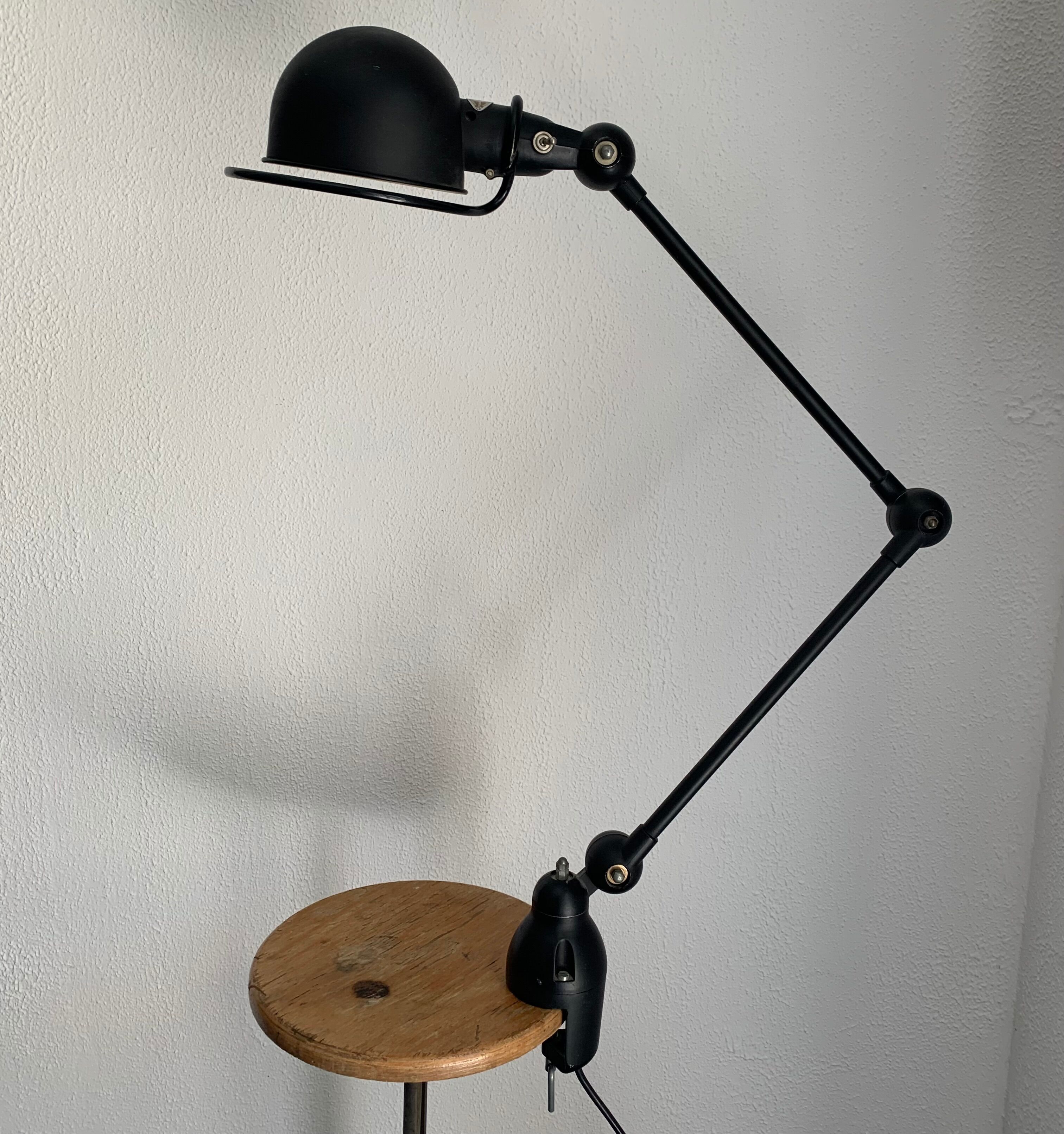 Vintage lamp 1960 Jielde 2 arm black matte original - 100 cm