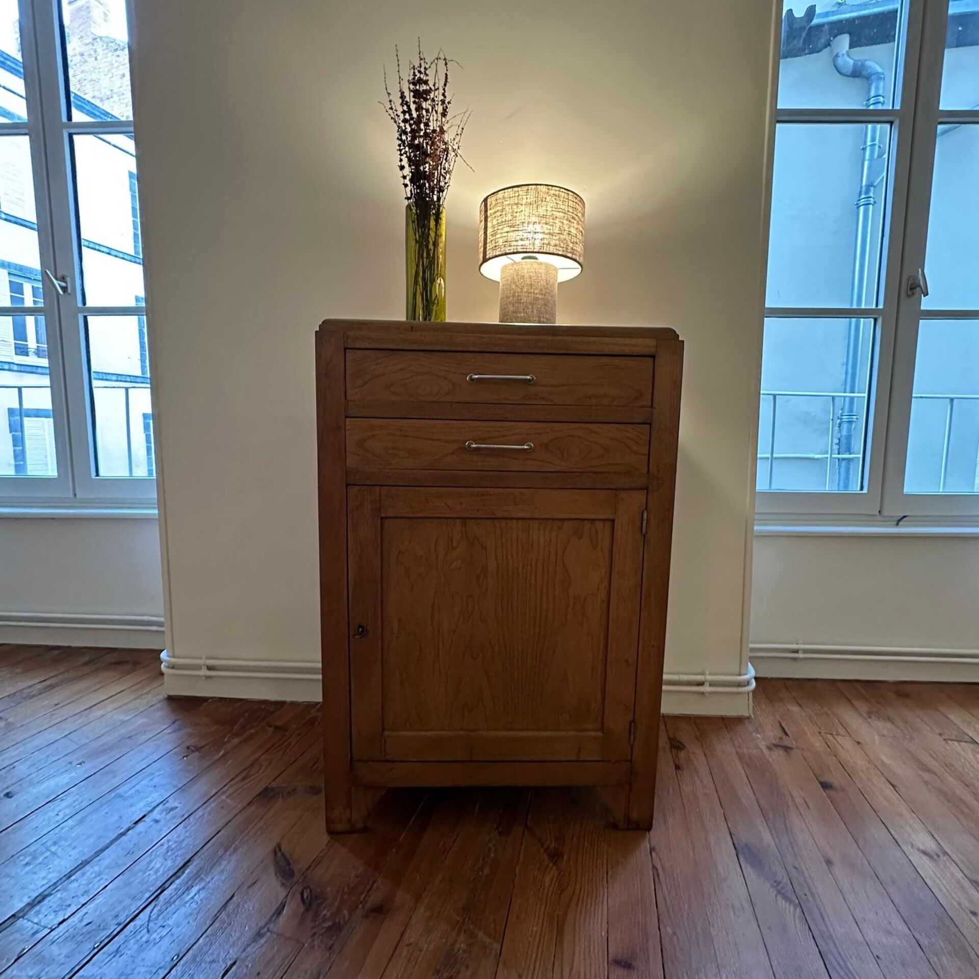 Small honey-coloured wooden buffet