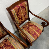 Pair of cross-back armchairs, Empire style, 19th century.