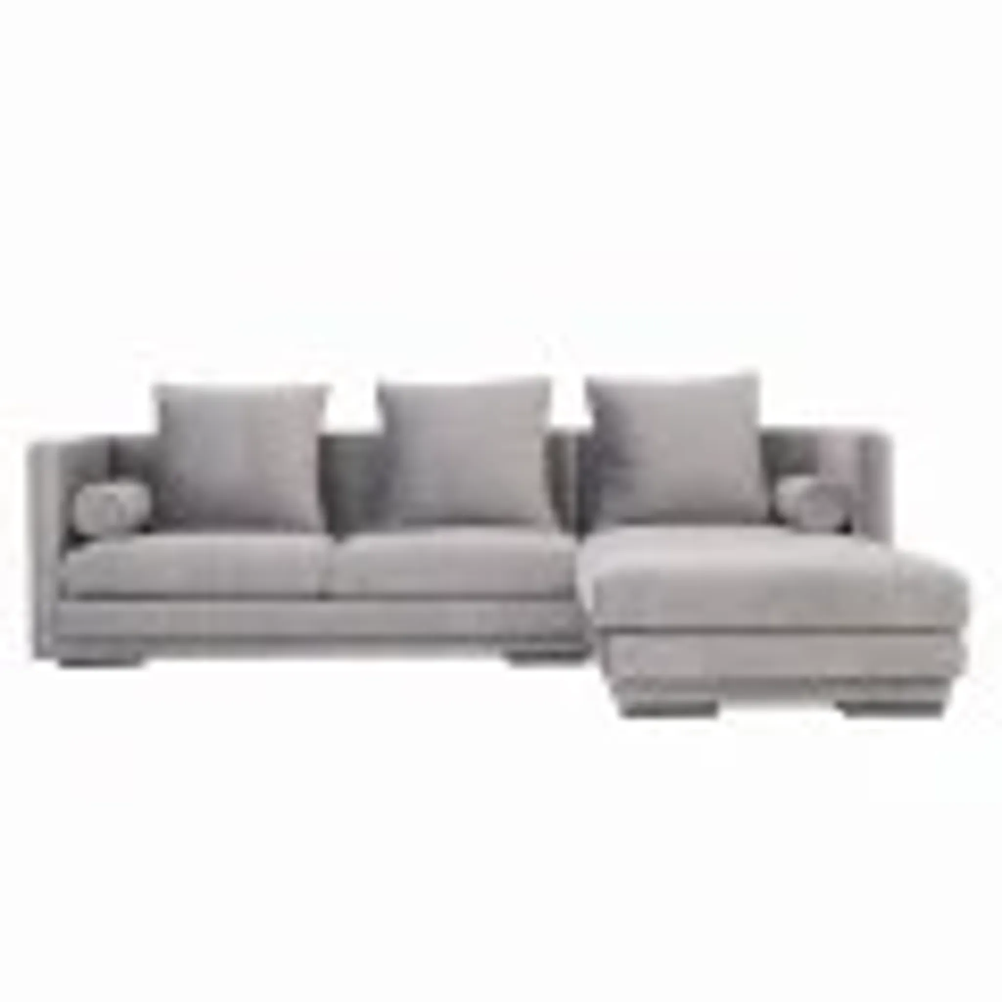 Canapé d'angle Malmo en velours argenté, design scandinave