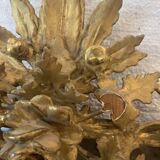 Miroir de style Louis XVI en bois sculpté et doré a la feuille d'or XIX siècle