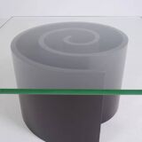 Spiralling wood and glass coffee table, c.1970