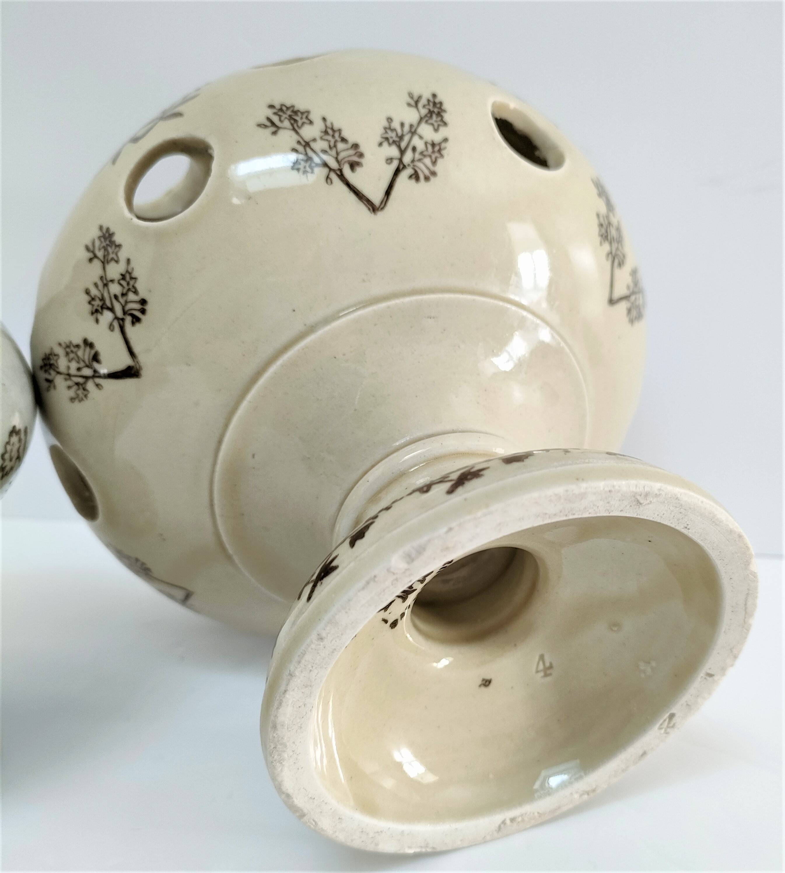 Three Saint-Uze ceramic tealight candle holders, early 20th century