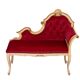 Louis XVI Red Velvet Hall Sofa 1950s France