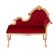 Louis XVI Red Velvet Hall Sofa 1950s France