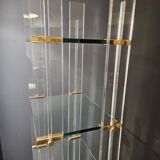 Designer shelf 70 in plexi glass and brass
